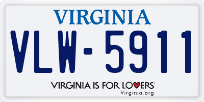 VA license plate VLW5911