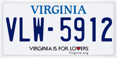 VA license plate VLW5912