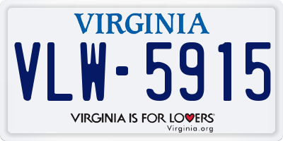 VA license plate VLW5915