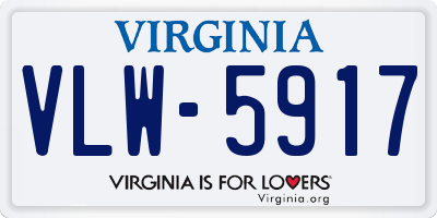 VA license plate VLW5917