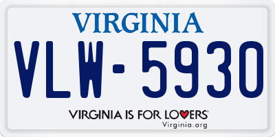 VA license plate VLW5930