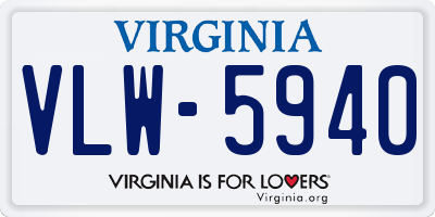 VA license plate VLW5940