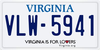 VA license plate VLW5941