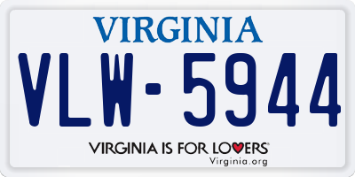 VA license plate VLW5944