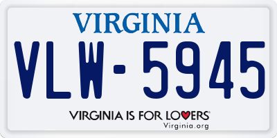 VA license plate VLW5945