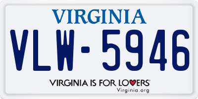 VA license plate VLW5946