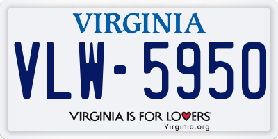 VA license plate VLW5950