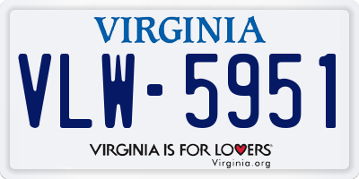 VA license plate VLW5951