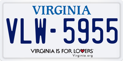 VA license plate VLW5955