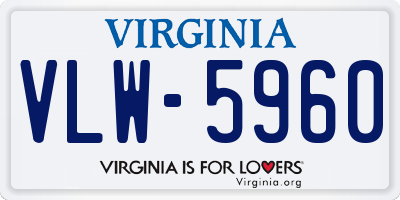 VA license plate VLW5960