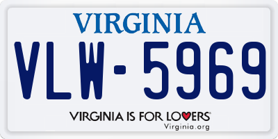 VA license plate VLW5969