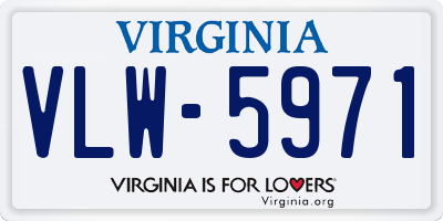 VA license plate VLW5971