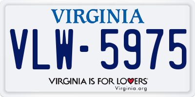 VA license plate VLW5975