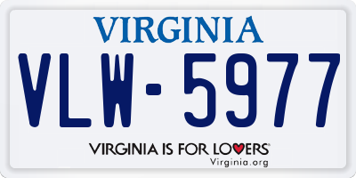 VA license plate VLW5977