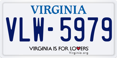 VA license plate VLW5979