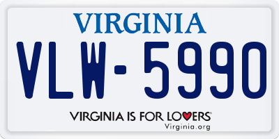 VA license plate VLW5990