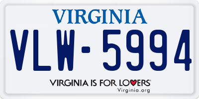 VA license plate VLW5994