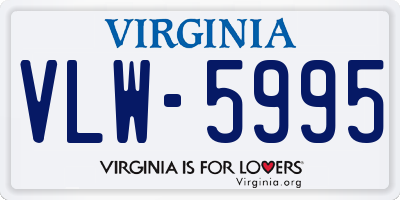 VA license plate VLW5995