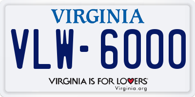 VA license plate VLW6000