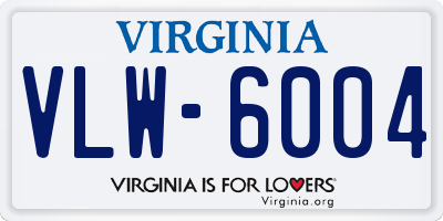 VA license plate VLW6004