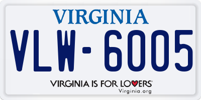 VA license plate VLW6005