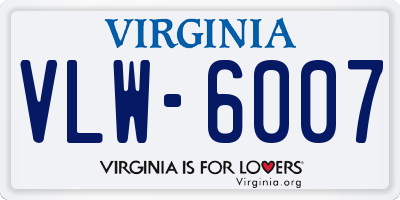 VA license plate VLW6007