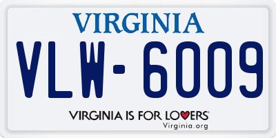 VA license plate VLW6009