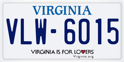 VA license plate VLW6015