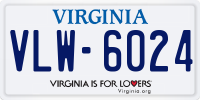 VA license plate VLW6024