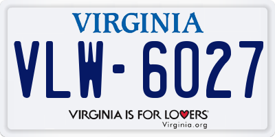 VA license plate VLW6027