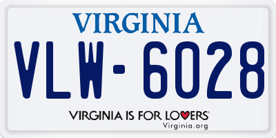 VA license plate VLW6028