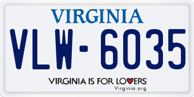 VA license plate VLW6035