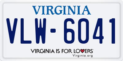 VA license plate VLW6041