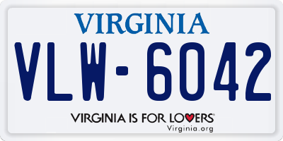 VA license plate VLW6042