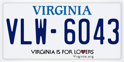 VA license plate VLW6043