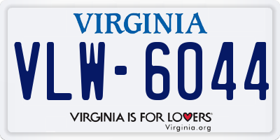 VA license plate VLW6044