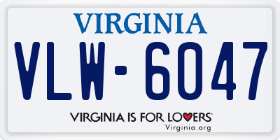 VA license plate VLW6047