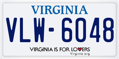 VA license plate VLW6048