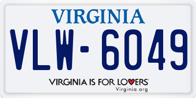 VA license plate VLW6049