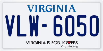 VA license plate VLW6050