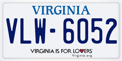 VA license plate VLW6052