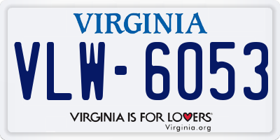 VA license plate VLW6053