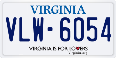 VA license plate VLW6054