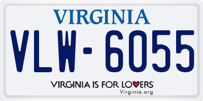 VA license plate VLW6055