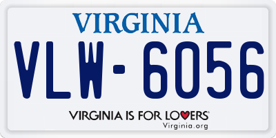 VA license plate VLW6056