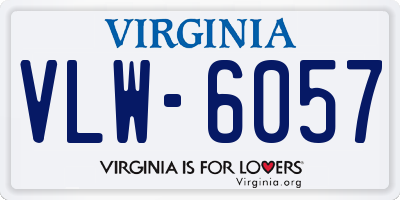 VA license plate VLW6057