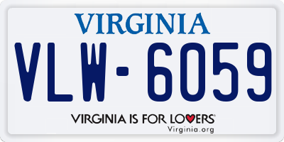 VA license plate VLW6059