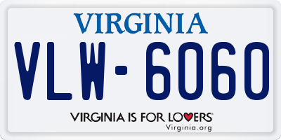 VA license plate VLW6060