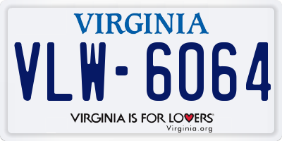 VA license plate VLW6064