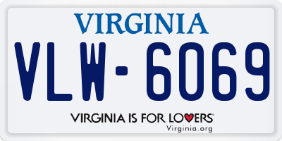 VA license plate VLW6069